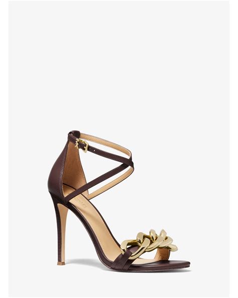 michael kors scarlett chain link leather sandal|Scarlett Chain Link Leather Slide Sandal .